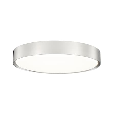 Z-Lite Kawan 1 Light Flush Mount, 20in. W x 5.25in. L, Brushed Nickel 1014F20-BN-LED